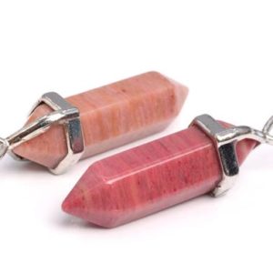 Shop Rhodonite Pendants! 2 Pcs – 39x8MM Gray Pink Rhodonite Beads Hexagonal Pointed Pendant Natural Grade AAA Silver Plated Cap (102513) | Natural genuine Rhodonite pendants. Buy crystal jewelry, handmade handcrafted artisan jewelry for women.  Unique handmade gift ideas. #jewelry #beadedpendants #beadedjewelry #gift #shopping #handmadejewelry #fashion #style #product #pendants #affiliate #ad