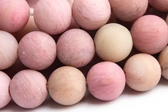 Genuine Natural Rhodonite Gemstone Beads 6mm Matte Pink Round Aaa Quality Loose Beads (100260)