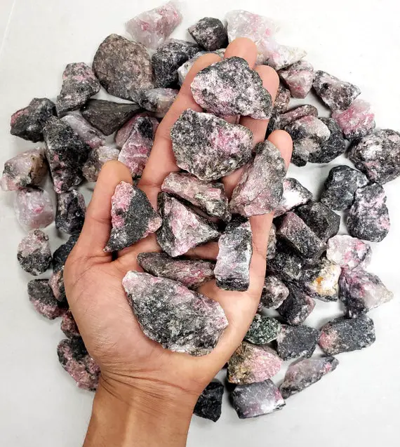 Rhodonite Stones - Raw Bulk Crystals - Natural Stones For Tumbling, Cabbing, Wicca, Reiki & Crystal Healing
