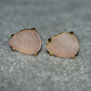 Rose Quartz Earrings for Women, Rose Quartz Jewelry, Gift for Her, Pink Earrings, Stud Earrings, Healing Crystal Earrings, Women Earrings | Natural genuine Array jewelry. Buy crystal jewelry, handmade handcrafted artisan jewelry for women.  Unique handmade gift ideas. #jewelry #beadedjewelry #beadedjewelry #gift #shopping #handmadejewelry #fashion #style #product #jewelry #affiliate #ad