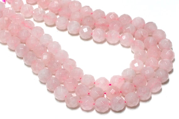 Large Rose Quartz Beads,faceted Stone Beads,loose Gem Beads,rose Quartz Wholesale Beads,january Birthstone - 16" Full Strand