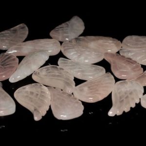 10X6MM  Rose Quartz Gemstone Grade A Carved Angel Wing Beads BULK LOT 2,6,12,24,48 (90187160-001) | Natural genuine other-shape Gemstone beads for beading and jewelry making.  #jewelry #beads #beadedjewelry #diyjewelry #jewelrymaking #beadstore #beading #affiliate #ad