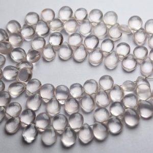 Shop Rose Quartz Bead Shapes! 7 Inches Strand,Natural Rose Quartz Smooth Pear Shape Briolettes,Size 6x8mm | Natural genuine other-shape Rose Quartz beads for beading and jewelry making.  #jewelry #beads #beadedjewelry #diyjewelry #jewelrymaking #beadstore #beading #affiliate #ad