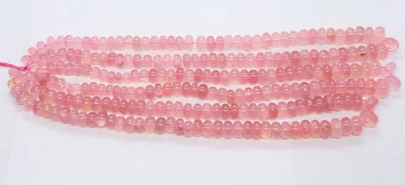 Rose Quartz Smooth Rondelle Beads Pink Rose Quartz Gemstone Rose Quartz Plain Rondelle Beads Rose Quartz Rondelle Beads Rose Quartz Beads