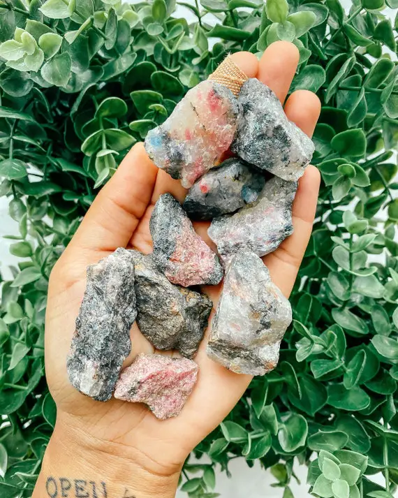 Rough Rhodonite, Ethically Sourced Natural Raw Rhodonite Healing Crystal Gemstone Gift For Love Purpose Self-assurance, Black Owned