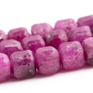Shop Ruby Beads! 4x4MM Ruby Beads Beveled Edge Faceted Cube Grade AA Genuine Natural Gemstone Loose Beads 15" / 7.5" Bulk Lot Options (117844) | Natural genuine beads Ruby beads for beading and jewelry making.  #jewelry #beads #beadedjewelry #diyjewelry #jewelrymaking #beadstore #beading #affiliate #ad