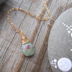 Shop Ruby Zoisite Jewelry! Ruby in Zoisite Pendant, gold, wire wrapped, faceted, stone necklace, ruby zoisite, anyolite pendant | Natural genuine Ruby Zoisite jewelry. Buy crystal jewelry, handmade handcrafted artisan jewelry for women.  Unique handmade gift ideas. #jewelry #beadedjewelry #beadedjewelry #gift #shopping #handmadejewelry #fashion #style #product #jewelry #affiliate #ad