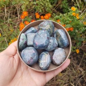Shop Tumbled Kyanite Crystals & Pocket Stones! Ruby Kyanite Tumble (Polished rock) | Natural genuine stones & crystals in various shapes & sizes. Buy raw cut, tumbled, or polished gemstones for making jewelry or crystal healing energy vibration raising reiki stones. #crystals #gemstones #crystalhealing #crystalsandgemstones #energyhealing #affiliate #ad