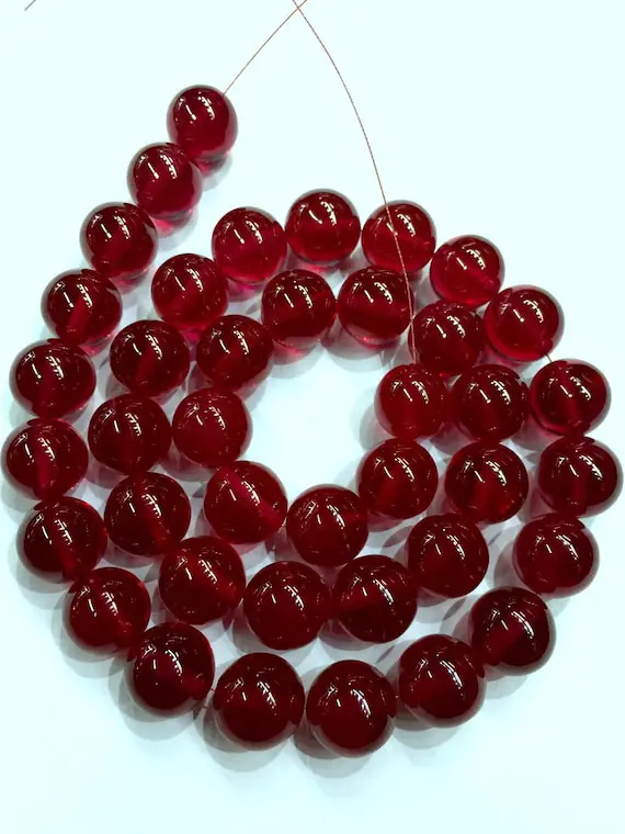 Extremely Rare~~ruby Corundum Smooth Round Beads 12.mm Ruby Gemstone Beads Necklace Smooth Polished Ruby Round Beads~gift For Christmas.