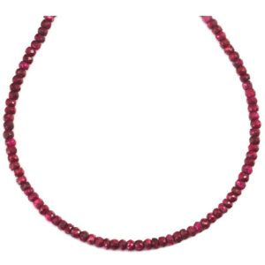 Shop Ruby Necklaces! Red Ruby Necklace Faceted Solid Strand  Beaded 14k Gold Filled or Sterling Silver 18 19 Inches 4mm corundum deep red stones Simple Dainty | Natural genuine Ruby necklaces. Buy crystal jewelry, handmade handcrafted artisan jewelry for women.  Unique handmade gift ideas. #jewelry #beadednecklaces #beadedjewelry #gift #shopping #handmadejewelry #fashion #style #product #necklaces #affiliate #ad