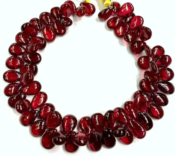 Extremely Beautiful~~ruby Corundum Smooth Pear Drop Beads Ruby Pear Briolettes High Polished Ruby Gemstone Beads Jewelry Making Beads.