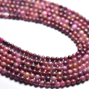 Shop Ruby Round Beads! Ruby Round Bead Strand -16 Inches – Beautiful Natural Smooth Ruby Round Beads – Size is 3.5-3.8mm #1479 | Natural genuine round Ruby beads for beading and jewelry making.  #jewelry #beads #beadedjewelry #diyjewelry #jewelrymaking #beadstore #beading #affiliate #ad
