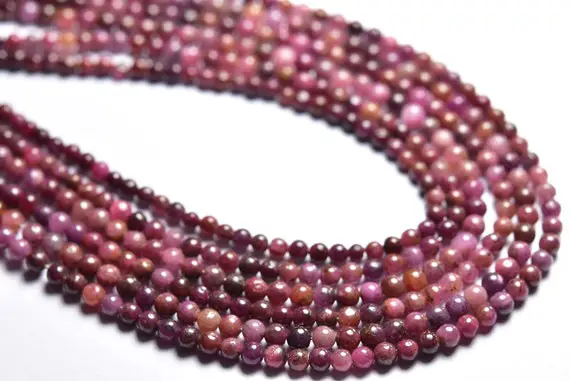 Ruby Round Bead Strand -16 Inches - Beautiful Natural Smooth Ruby Round Beads - Size Is 3.5-3.8mm #1479