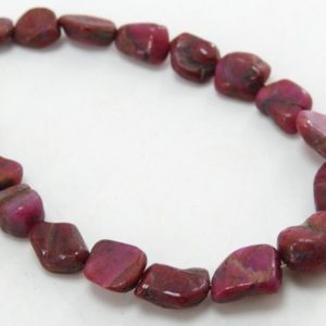 Shop Ruby Chip & Nugget Beads! Ruby Smooth Tumble Nuggets/Handmade Loose Irregular Shape Beads/For Making Jewelry/8 Inches Strand/100%Natural/TU4 | Natural genuine chip Ruby beads for beading and jewelry making.  #jewelry #beads #beadedjewelry #diyjewelry #jewelrymaking #beadstore #beading #affiliate #ad