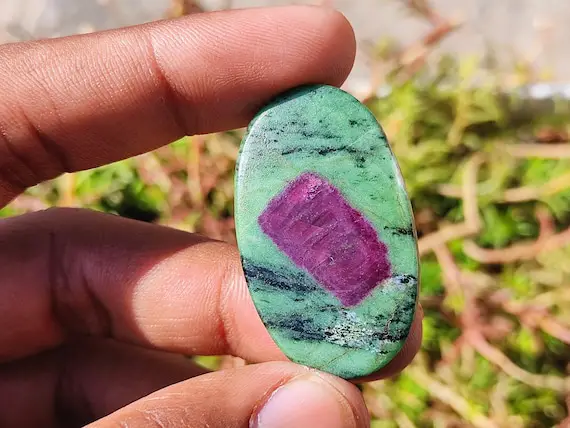 Ruby Zoisite Crystal - Natural Rare Hexagonal Ruby - Smooth Cabochon Gemstone, Wholesale Natural Ruby Zoisite Cabochon For Jewelry Making