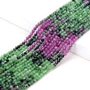 Shop Ruby Zoisite Faceted Beads! 2MM Natural Ruby Zoisite Gemstone Grade AAA Micro Faceted Round Beads 15.5 inch Full Strand (80009336-P26) | Natural genuine faceted Ruby Zoisite beads for beading and jewelry making.  #jewelry #beads #beadedjewelry #diyjewelry #jewelrymaking #beadstore #beading #affiliate #ad