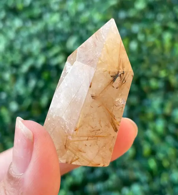 Rutilated Crystal Point (29g) Rutile Quartz Crystal Tower, Rutilated Quartz Stone Point Natural Gemstone Tower Crystal Wand