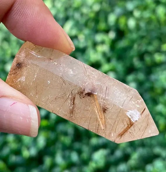 Rutilated Crystal Point (22g) Rutile Quartz Crystal Tower, Rutilated Quartz Stone Point Natural Gemstone Tower Crystal Wand