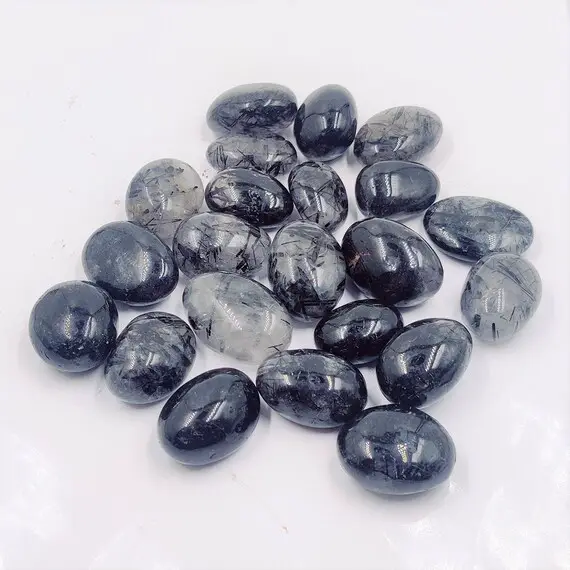 Bulk 1/2 Lbs Rutilated Quartz Tumbled Stone | Black Rutile Crystal Quartz | Wholesale  Tumbled Stone | Bulk Master Healer Quartz Tumbled