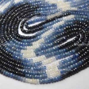 Shop Sapphire Faceted Beads! 16 Inches Strand,Superb-Finest Quality,Natural Blue Sapphire Faceted Rondelles,Size. 2.5-3m | Natural genuine faceted Sapphire beads for beading and jewelry making.  #jewelry #beads #beadedjewelry #diyjewelry #jewelrymaking #beadstore #beading #affiliate #ad