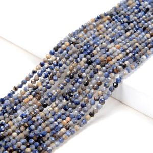 Shop Sapphire Faceted Beads! 2MM Natural Sapphire Gemstone Micro Faceted Round Beads 15.5 inch Full Strand (80009409-P31) | Natural genuine faceted Sapphire beads for beading and jewelry making.  #jewelry #beads #beadedjewelry #diyjewelry #jewelrymaking #beadstore #beading #affiliate #ad