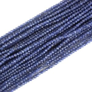 Shop Sapphire Faceted Beads! Best Quality 16" Natural Blue Sapphire Beads,Micro Faceted Rondelle Beads, 3.5 MM ,Sapphire Gemstone,Birthstone, Faceted Rondelle, Wholesale | Natural genuine faceted Sapphire beads for beading and jewelry making.  #jewelry #beads #beadedjewelry #diyjewelry #jewelrymaking #beadstore #beading #affiliate #ad