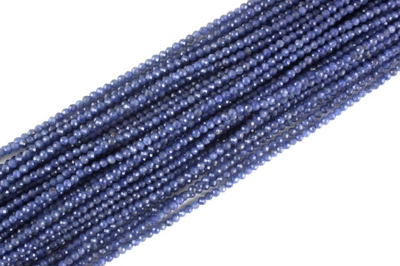 Best Quality 16" Natural Blue Sapphire Beads,micro Faceted Rondelle Beads, 3.5 Mm ,sapphire Gemstone,birthstone, Faceted Rondelle, Wholesale