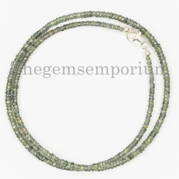 Mint Green Sapphire Faceted Rondelle Necklace, Mint Sapphire Faceted Rondelle Beads, Green Sapphire Beads,green Sapphire Rondelle Bead
