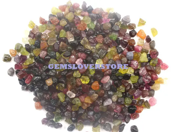 50 Pieces Multi Sapphire 2-4 Mm Raw, Natural Colorful Sapphire Gemstone Rough, Loose Gemstone Tiny Chunk Sapphire Rough, Multi Color Top Raw