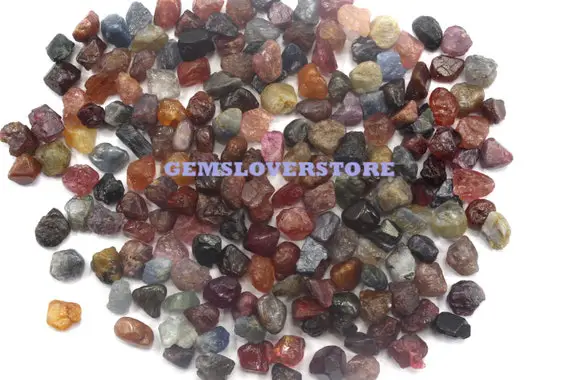 Multi Sapphire Chunk 6-8 Mm Raw, 50 Pieces Natural Multi Sapphire Gemstone, Sapphire Raw Crystal Gemstone, Multi Sapphire Raw, Awesome Rough