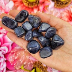 Shop Tumbled Sapphire Crystals & Pocket Stones! Blue Iolite Tumble – Rare Iolite – No. 455 | Natural genuine stones & crystals in various shapes & sizes. Buy raw cut, tumbled, or polished gemstones for making jewelry or crystal healing energy vibration raising reiki stones. #crystals #gemstones #crystalhealing #crystalsandgemstones #energyhealing #affiliate #ad