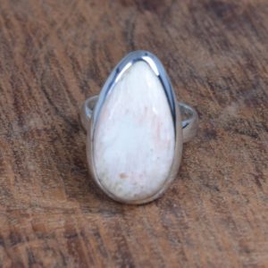 Shop Scolecite Jewelry! Pink Scolecite 925 Sterling Silver Gemstones Elegant Ring ~ Pear Shape Ring ~ Gift For Christmas ~Handmade Ring ~ Ring Size US- 7/ UK- N | Natural genuine Scolecite jewelry. Buy crystal jewelry, handmade handcrafted artisan jewelry for women.  Unique handmade gift ideas. #jewelry #beadedjewelry #beadedjewelry #gift #shopping #handmadejewelry #fashion #style #product #jewelry #affiliate #ad
