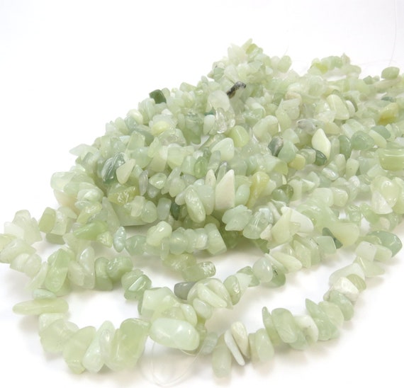 Sea Green New "jade" Chips, Natural Green Gemstone Chips, 16" Inch Strand, Beading Supplies, Jewelry Supplies, Item 542gs