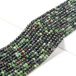 Shop Seraphinite Beads! 3X2MM Natural Russian Seraphinite Gemstone Micro Faceted Rondelle Loose Beads (P35) | Natural genuine faceted Seraphinite beads for beading and jewelry making.  #jewelry #beads #beadedjewelry #diyjewelry #jewelrymaking #beadstore #beading #affiliate #ad