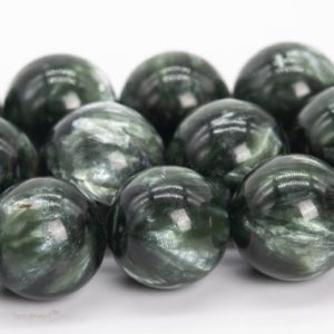 Shop Seraphinite Beads! 13MM Seraphinite Beads Grade AAA Genuine Natural Gemstone Round Loose Beads 16" / 8" Bulk Lot Options (111134) | Natural genuine round Seraphinite beads for beading and jewelry making.  #jewelry #beads #beadedjewelry #diyjewelry #jewelrymaking #beadstore #beading #affiliate #ad