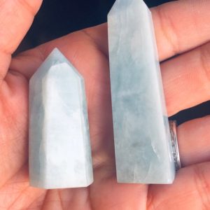 Shop Aquamarine Points & Wands! SET OF 2 ! Aquamarine Wand Set,Aquamarine  Obelisk,Aquamarine  Healing Wand,Cleansing with Aquamarine | Natural genuine stones & crystals in various shapes & sizes. Buy raw cut, tumbled, or polished gemstones for making jewelry or crystal healing energy vibration raising reiki stones. #crystals #gemstones #crystalhealing #crystalsandgemstones #energyhealing #affiliate #ad