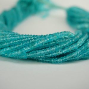 Shop Apatite Rondelle Beads! Sky Apatite Faceted Rondelle Beads, 4 mm Sky Apatite Rondelle Beads, AAA+ Quality Faceted Gemstone Beads, Wholesale Beads | Natural genuine rondelle Apatite beads for beading and jewelry making.  #jewelry #beads #beadedjewelry #diyjewelry #jewelrymaking #beadstore #beading #affiliate #ad