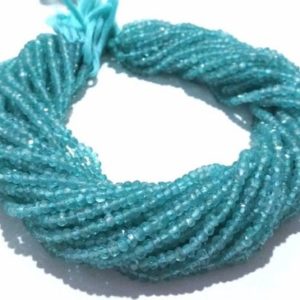 Shop Apatite Rondelle Beads! Sky Apatite Faceted Rondelle Beads, SKY Blue Apatite Rondelle Beads, Natural Sky Apatite Faceted Beads, AAA+ Quality 4 mm Sky+Apatite+Beads | Natural genuine rondelle Apatite beads for beading and jewelry making.  #jewelry #beads #beadedjewelry #diyjewelry #jewelrymaking #beadstore #beading #affiliate #ad