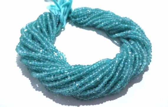 Sky Apatite Faceted Rondelle Beads, Sky Blue Apatite Rondelle Beads, Natural Sky Apatite Faceted Beads, Aaa+ Quality 4 Mm Sky+apatite+beads