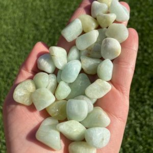 Shop Tumbled Aquamarine Crystals & Pocket Stones! Natural Aquamarine Tumbled Stone | Natural genuine stones & crystals in various shapes & sizes. Buy raw cut, tumbled, or polished gemstones for making jewelry or crystal healing energy vibration raising reiki stones. #crystals #gemstones #crystalhealing #crystalsandgemstones #energyhealing #affiliate #ad