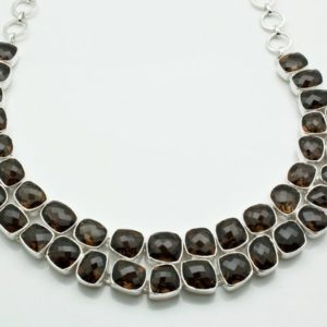 Shop Smoky Quartz Necklaces! Sterling Silver Faceted Smoky Quartz Necklace | Natural genuine Smoky Quartz necklaces. Buy crystal jewelry, handmade handcrafted artisan jewelry for women.  Unique handmade gift ideas. #jewelry #beadednecklaces #beadedjewelry #gift #shopping #handmadejewelry #fashion #style #product #necklaces #affiliate #ad