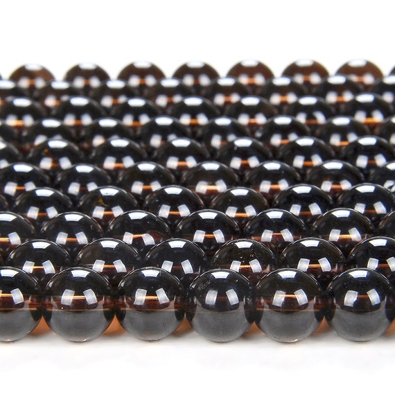 6mm Deep Smoky Quartz Gemstone Grade Aaa Round  Loose Beads (d84)
