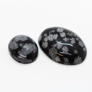 Snowflake Obsidian (Natural) A Grade Oval Cabochon – 4 Sizes Available! Black Cabochons For Jewelry Making and Necklaces, Beads Bulk | Natural genuine stones & crystals in various shapes & sizes. Buy raw cut, tumbled, or polished gemstones for making jewelry or crystal healing energy vibration raising reiki stones. #crystals #gemstones #crystalhealing #crystalsandgemstones #energyhealing #affiliate #ad