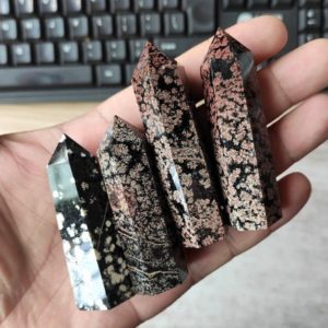 Obsidian Tower Obelisk Natural Snowflake Obsidian Wand Tower Obsidian Crystal Quartz Point Chakra Tower Wand Healing Crystal Bulk Wholesale | Natural genuine stones & crystals in various shapes & sizes. Buy raw cut, tumbled, or polished gemstones for making jewelry or crystal healing energy vibration raising reiki stones. #crystals #gemstones #crystalhealing #crystalsandgemstones #energyhealing #affiliate #ad