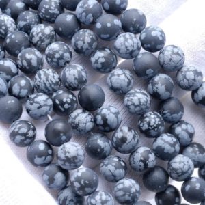 Shop Snowflake Obsidian Round Beads! 6MM Matte Snowflake Obsidian Gemstone Round Loose Beads 15 inch Full Strand (80002357-M9) | Natural genuine round Snowflake Obsidian beads for beading and jewelry making.  #jewelry #beads #beadedjewelry #diyjewelry #jewelrymaking #beadstore #beading #affiliate #ad