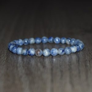 Shop Sodalite Jewelry! 6mm Sodalite Bracelet, Healing Crystal Bracelet, Calming Bracelet, Natural Crystal Jewelry, Men Bracelet, Women Bracelet, Gemstone | Natural genuine Sodalite jewelry. Buy crystal jewelry, handmade handcrafted artisan jewelry for women.  Unique handmade gift ideas. #jewelry #beadedjewelry #beadedjewelry #gift #shopping #handmadejewelry #fashion #style #product #jewelry #affiliate #ad