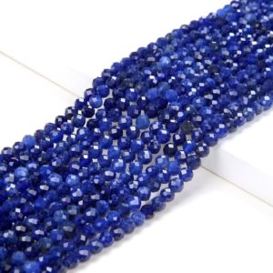 Shop Sodalite Faceted Beads! 4MM Natural Sodalite Gemstone Grade AAA Micro Faceted Round Beads 15.5 inch Full Strand (80009422-P31) | Natural genuine faceted Sodalite beads for beading and jewelry making.  #jewelry #beads #beadedjewelry #diyjewelry #jewelrymaking #beadstore #beading #affiliate #ad