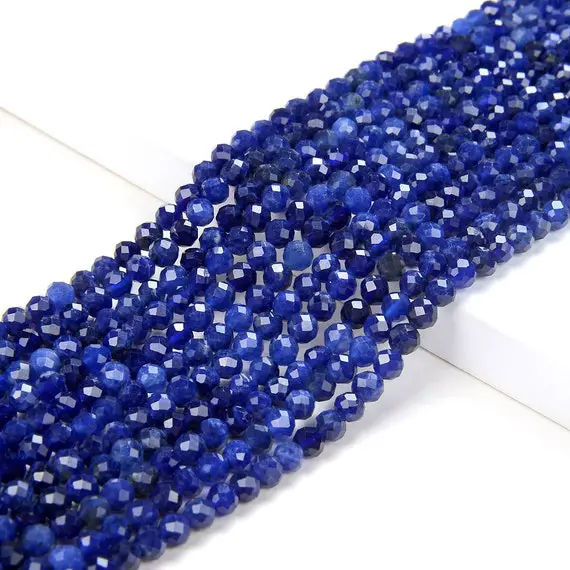4mm Natural Sodalite Gemstone Grade Aaa Micro Faceted Round Beads 15.5 Inch Full Strand (80009422-p31)