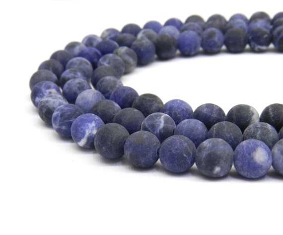 Sodalite Beads, Sodalite, Matte Beads, Beads For Jewelry Making, Blue Beads 8mm Beads 6mm Beads, Natural Beads, Frosted Beads, Blue Sodalite