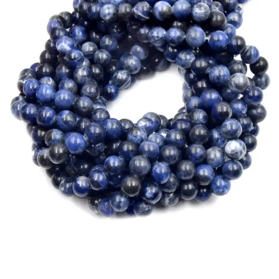 Sodalite Beads | Smooth Sodalite Round Beads | 4mm 6mm 8mm 10mm 12mm | Loose Gemstone Beads